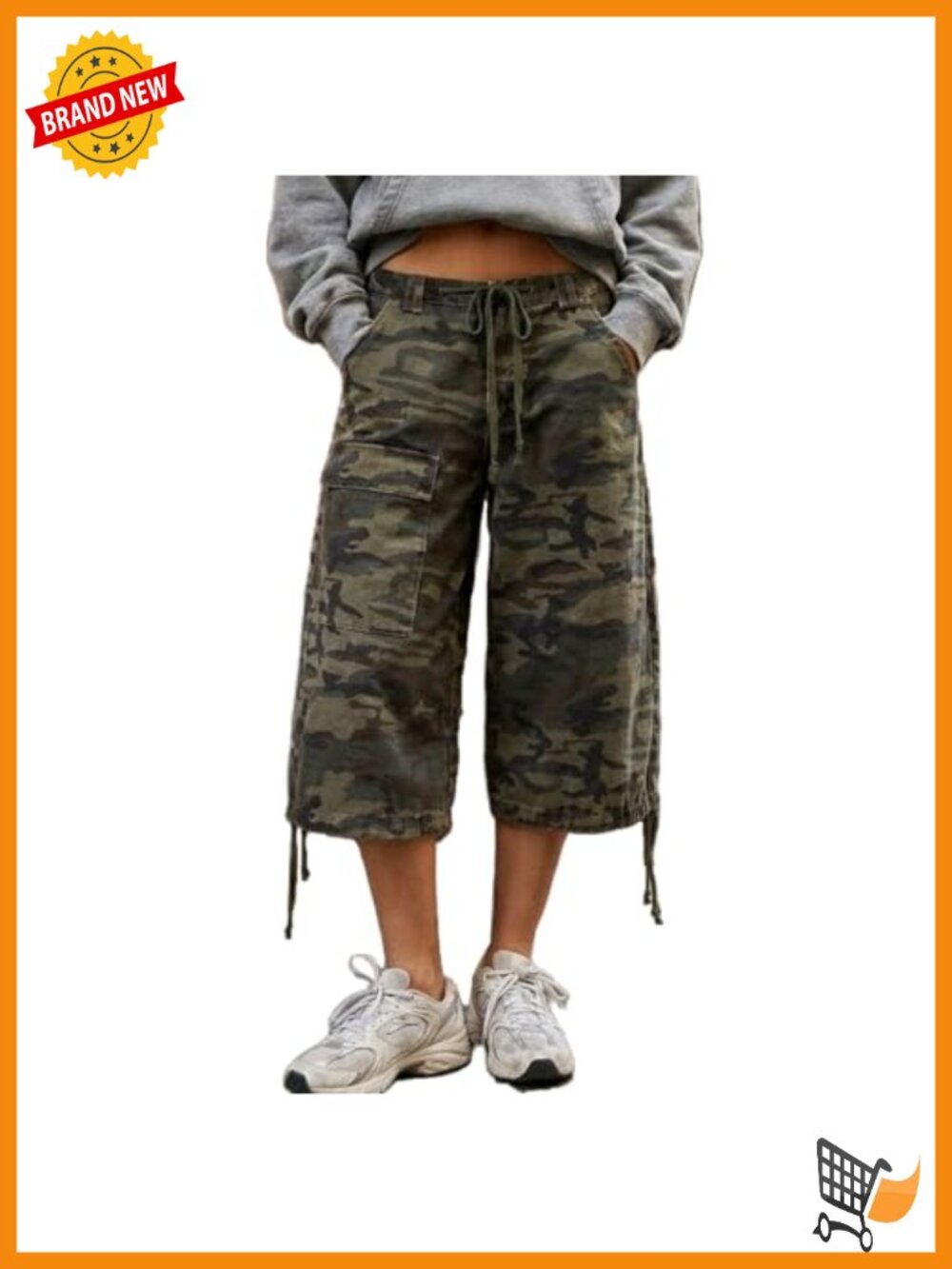Y2K Cargo Jean Shorts Low Rise Baggy Denim Jorts Casual Streetwear - Picture 1 of 3